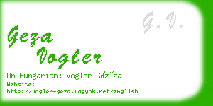 geza vogler business card